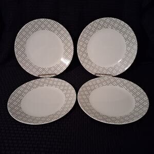 Set of 4 Corelle Boutique Farmstead Gray Dinner Plates 11" EUC!